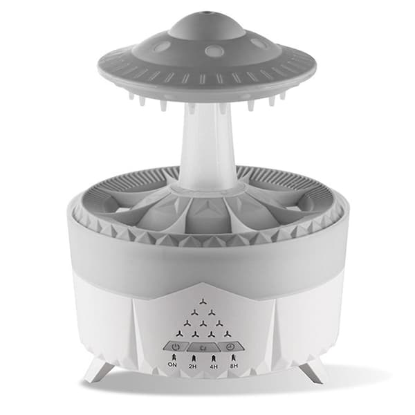 Sød Alien Rumskib Regndråbe Aroma Diffuser Stilfuld Luftrensningsforstøver til Stue White