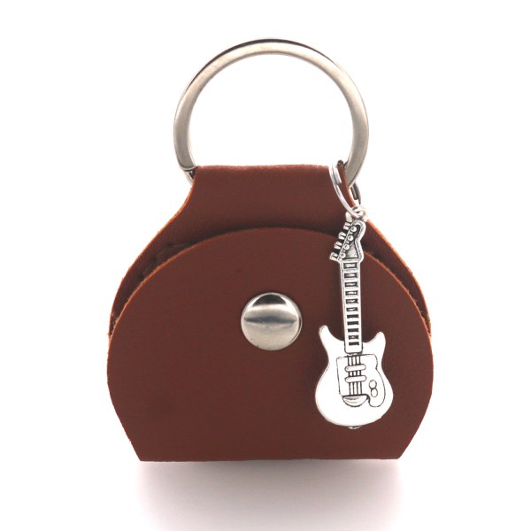 Guitarplektertaske, 1 læderplektertaske, farverige guitarplektre til akustisk guitar, elektrisk guitar, bas, ukulele