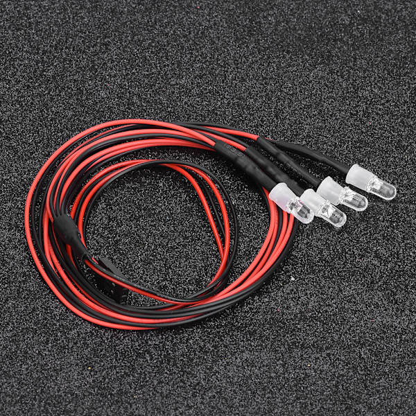 4 stk 5mm Frontlykter RC Tilbehør LED Lys for 1/10 Modellbil Lastebil (13# Hvitt Lys Rødt Lys)