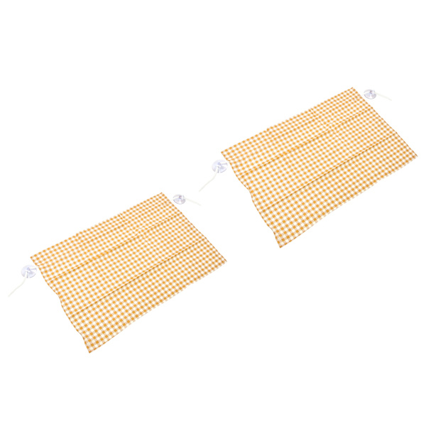 2 st Grid Design Anti-UV Bilskydd för Sidofönster med Sugkoppar, Gult Rutnät