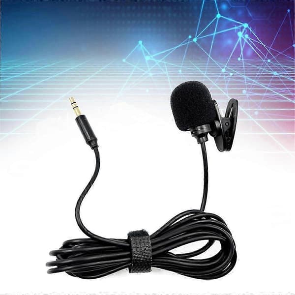 Lavalier mikrofon stereolyd mini kablet mikrofon 3,5 mm plugg for lydkort kamera PC stasjonær datamaskin