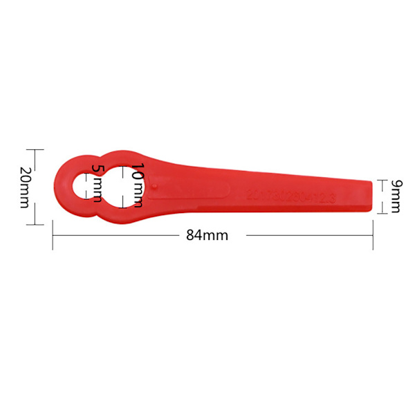 10 stk. 83mm Lange 10 x 5mm Udskiftningsklippere til Diverse Græsslåmaskiner Rød