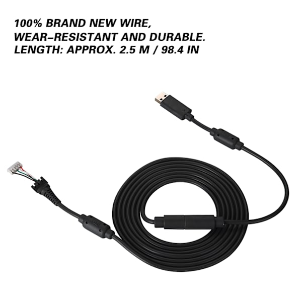 USB 4-pins Spillkontrollkabel Erstatningsledning Avtakbar Adapter For Xbox 360 (Svart)
