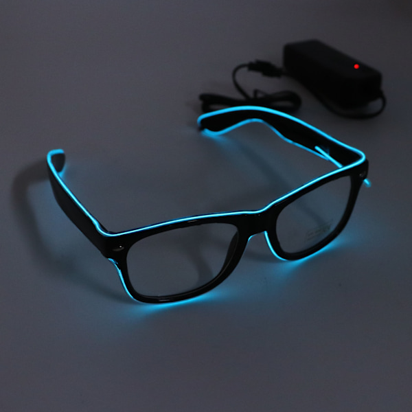 EL Lysende Briller 3 Lysmoduser LED Lysende Briller Blinkende LED Lysende Briller for Festivaler Nattklubber Klar Blå