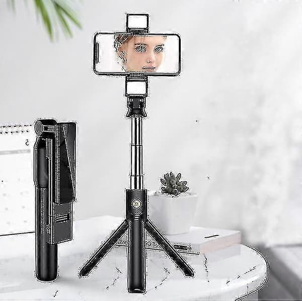 Monitoiminen langaton Bluetooth-selfiekeppi matkapuhelimen pidike 2 täyttövalolla Uusi