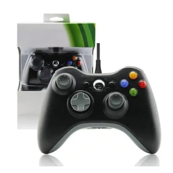 Kablet håndkontroll for Xbox 360 Universal Vibration Wired Joystick Gaming Controller for Android for PC Black-W