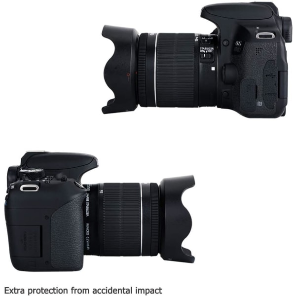 Modlysblænde og UV-filter til Canon EF-S 18-55mm f/3.5-5.6 IS STM erstatter Canon EW-63C