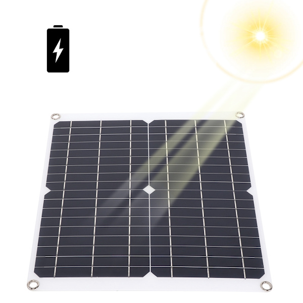 Dobbelt USB Solar Oplader Bærbart Solpanel med Klips til Camping Udendørs