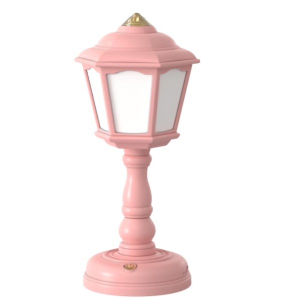 Retro USB-oppladbart nattlys med berøringskontroll og tre fargetemperaturer for soverom og sovesal - Stilig rød bordlampe