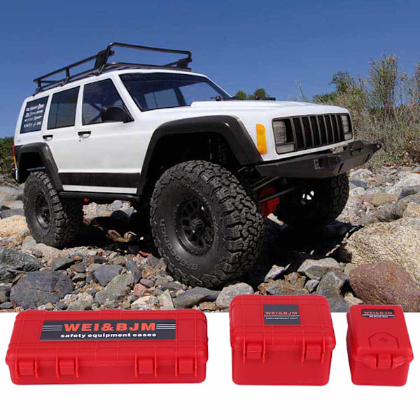 Simuleringsverktøykasse Koffert Dekorasjon For 1/10 RC Crawler TRX4 SCX10 90046 D90 (Rød)
