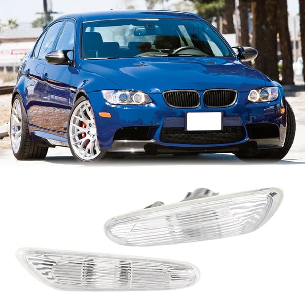 2st Sidomarkeringsblinkers utan glödlampa för E90 E91 E92 E93 3-serie 2006-2011 (Vit)
