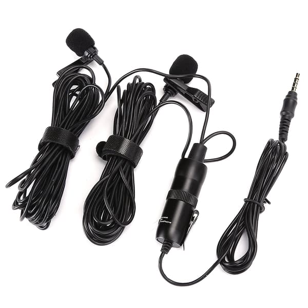 SL2 Lavalier Dobbelt Mikrofon Bærbar Clip On Mini Mikrofon 3.5mm Jack til PC