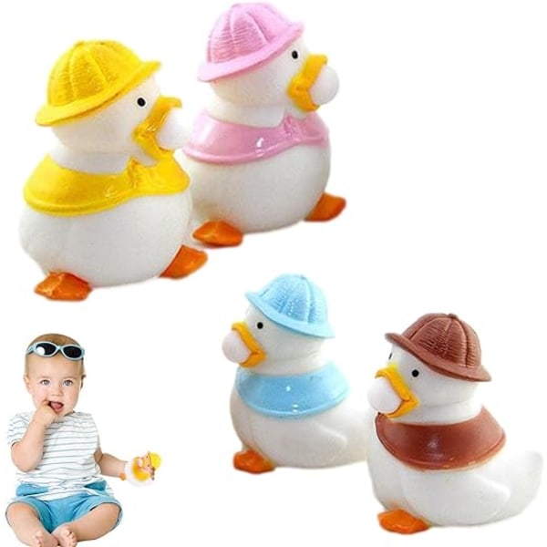 4 Pack Bubble Squeeze Lelut - Kannettavat Duck Pehmeät Eläimen Squeeze Lelut, Pehmeät Hauskat Anti-Stress Squeeze Lelut, Squeeze Stressilelut Lahja