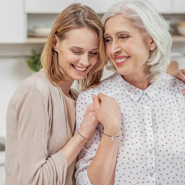 2 stk. mor-datter-armbåndssett mamma og meg matchende hjerte i rustfritt stål