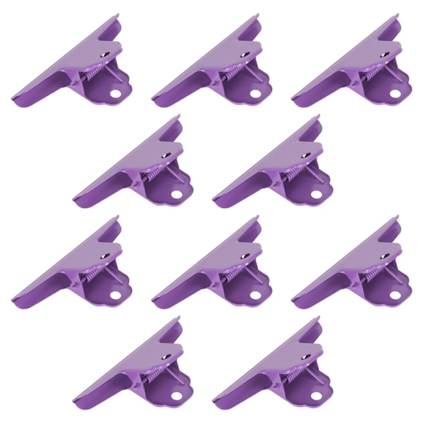 10 stk. Metal Binder Clips, Multifunktionel Elektroplateret Rustfri Store Papirklemmer til Kontor Skole - Lilla