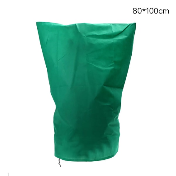 Plantebeskyttelsespose vinterkuldesikkert træbeklædning plantepose anti-frostbeskyttelse frugttrædæksel - grøn 80 bredde * 100 højde cm bund snøre