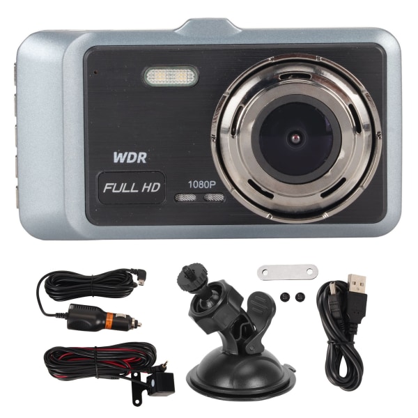 A60 Dobbel Dash-kamera foran og bak 1080P HD-bildekvalitet Bil Dash Cam Bilkjøringsopptaker som støtter opptil 32 GB lagring