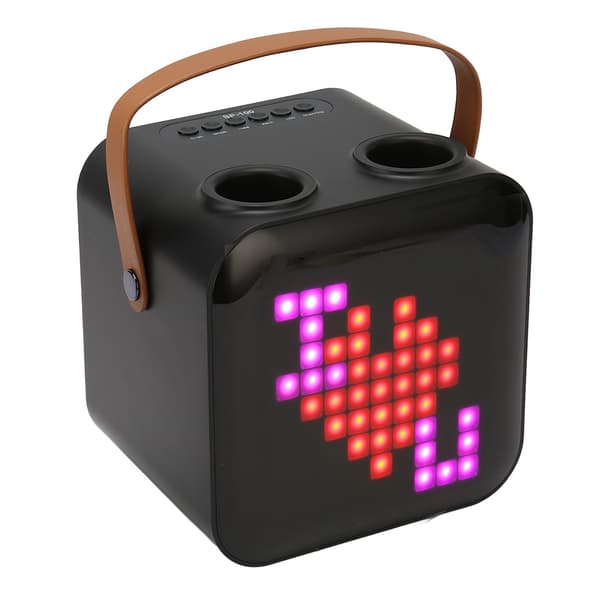 Bærbart karaokesystem med 2 trådløse mikrofoner Bluetooth Type C og RGB-lys