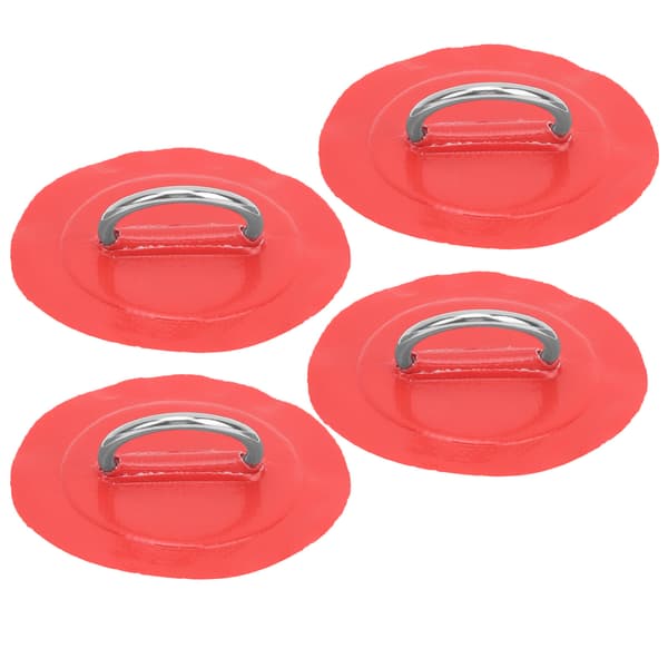 4 stk oppblåsbar båtkajakk DRing Pad Patch Marin fast spenne med elastisk strikk (rød patch)