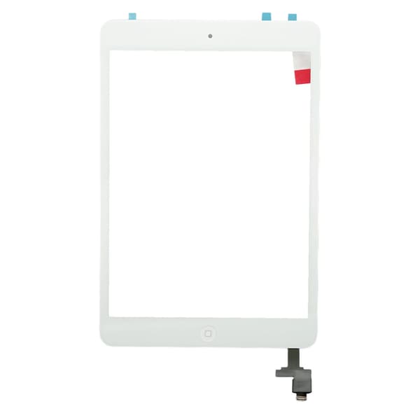 IOS Mini 1 2 Tablet Touch Screen Digitizer Glasmontering med IC Chip Nøgle Integreret Klæbemiddel Hvid