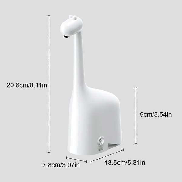 【02】Smart Berøringsfri Giraffdesign 15-sekunders timer for håndvask Batterinivåindikator Såpedispenser