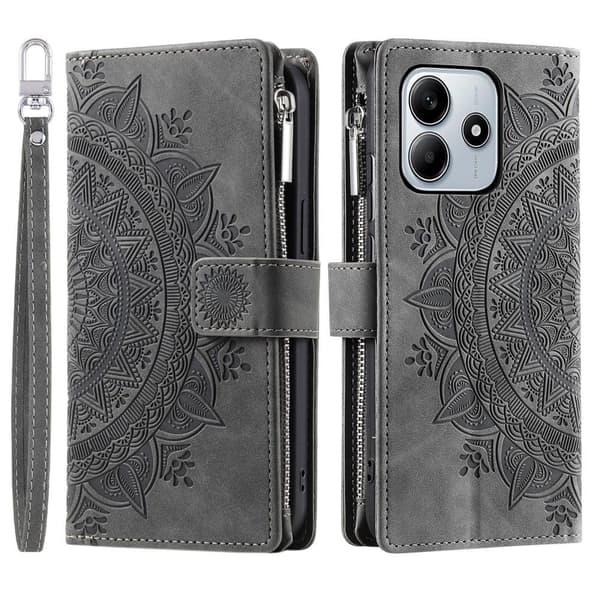 【bt02】Xiaomi Redmi Note 14 5G-deksel Mandala Skinn Grå 111