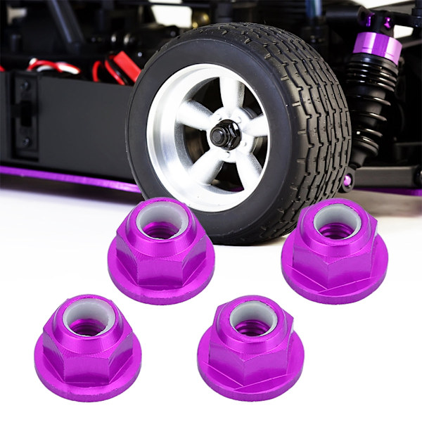 4 kpl Alumiini M4 Rengasmutterit Sopivat Fayee 1/12 WL 1/12 12423 Maastoautolle Violetti 0119P