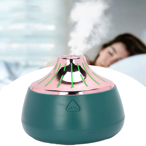 200 ml USB Luftfugter Aromaterapi Diffuser Mini Bordforstøver med Lys Grøn Rosaguld