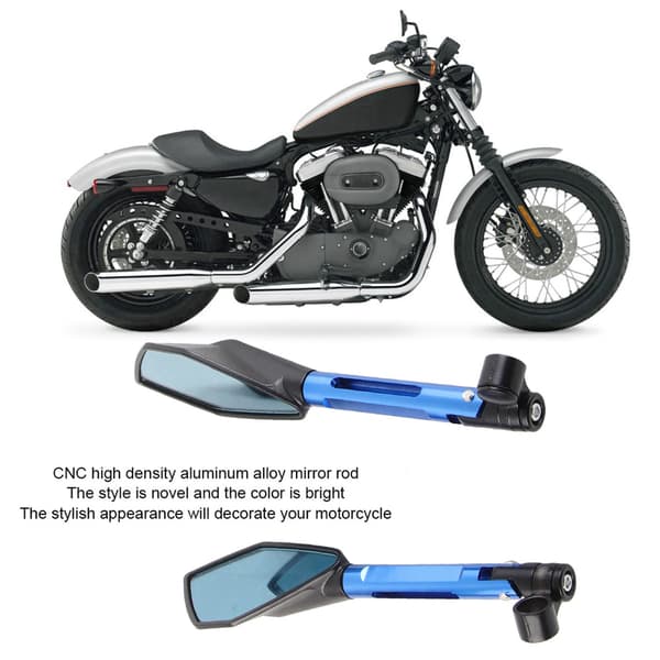 Motorcykel Backspeglar Par Blå Modifieringstillbehör