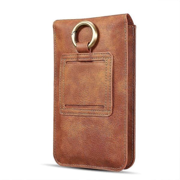 DG.MING Universal Cowskin Leather Protective Case Waist Bag Brown