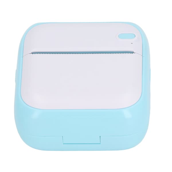 Mini Pocket Bluetooth Termisk Printer med 5 Ruller Papir til Foto Etiket Fejl Notesbog Blå