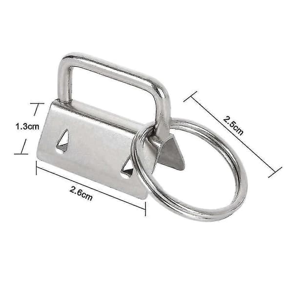 40-pak Nøglering Hardware Med Nøglering, Nøglering Håndledsrem Bomuld Hale Klips Webbing 26mm White Lat