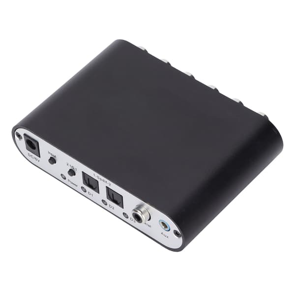 51R Digital Audio Dekoder 5.1 Kanal til 3.5 mm Stereo 6 RCA DAC Konverter 100-240V AC