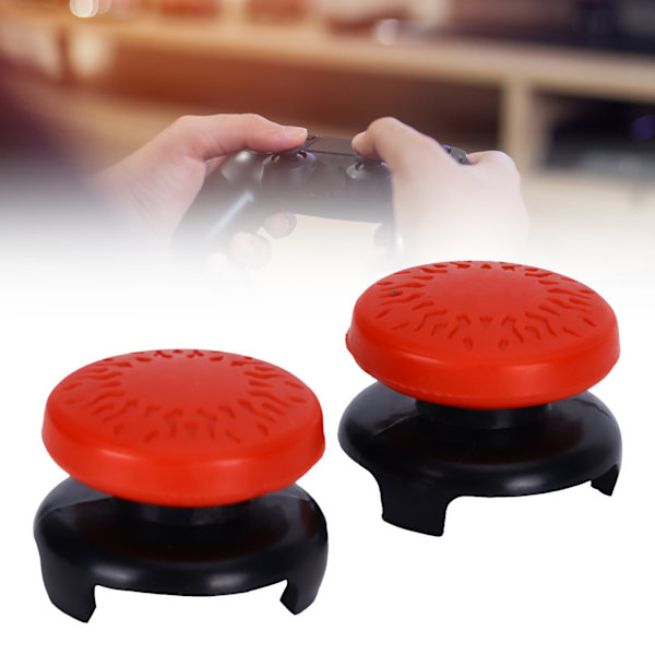 2 st Thumbstick Mjuka Silikonöverdrag Grepp Stick Joystick Controller Spelkontrollknappar för PS5 Röd