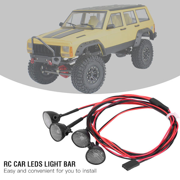 RC-kiipeilijän LED-valopalkin kattovalon lisävaruste Axial scx10 Traxxas trx 4 -autolle (punainen valkoinen)