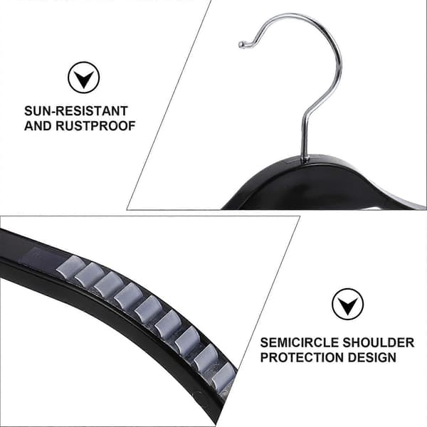 [02]1 Set 10 Pcs Plastic Hangers Practical Simple Traceless Clothes Hangers