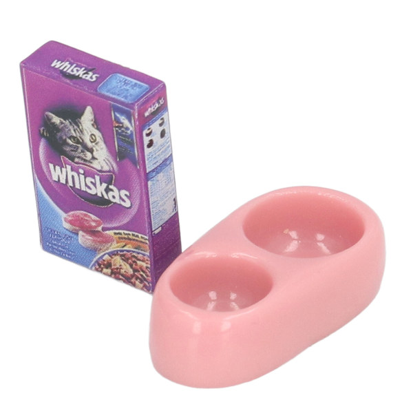 1 12 Mini Kæledyrsfodermodel Simulering Livsscene Levende Delikat Miniature Kat Hundefoder Dukkehustilbehør