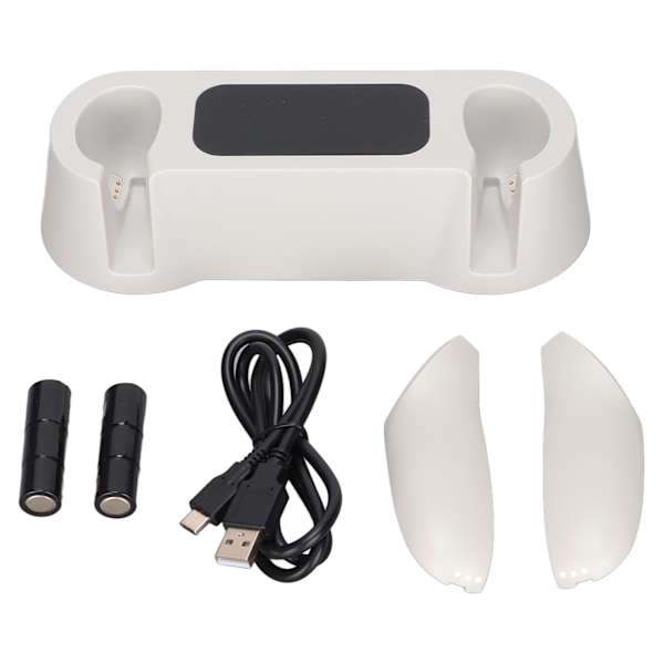 Dubbel Laddningsdocka Snabbladdning Touch-kontroll Laddningsdocka med 2 Laddningsbara Batterier för Oculus Quest 2