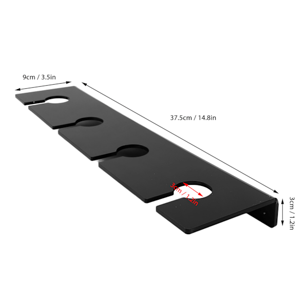 2 stk. Veggmontert Akryl Vinglassholder Plassbesparende Stemware Hengende Stativ Under Skap Vinglassstativ for 8 Stilkede Glass i Svart