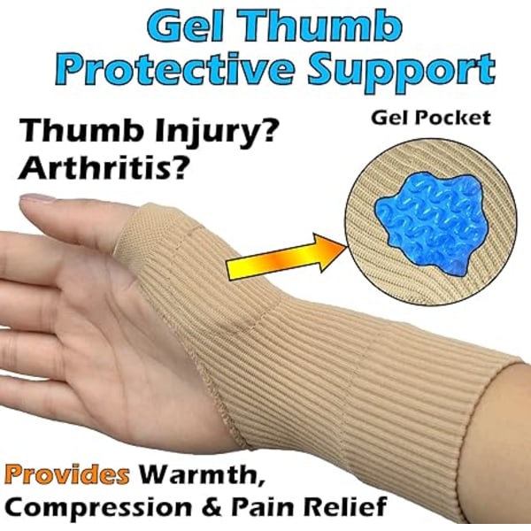 Thumb Protect Support Brace - förpackning med 2 tumstöd för artrit - tum- och handledsstöd för artrit - vänster och höger handled och tumstöd