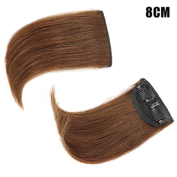 Clip-in hårdel for kvinner Usynlig Fluffy Mini Hårstykke Hårforlengelse Light Brown 8CM