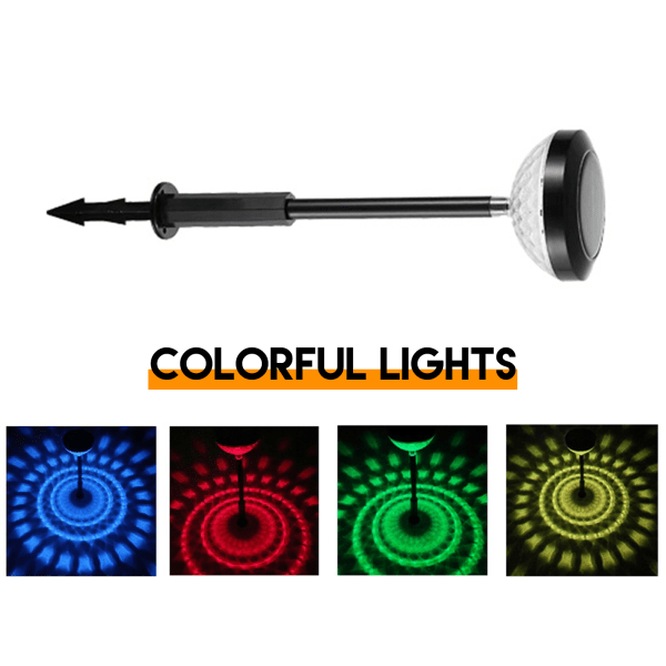 (Enkelpack) Solcellsdriven sprickad boll marklampa varmt ljus + RGB färgglad gradient