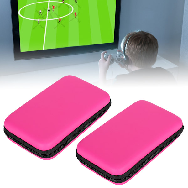2 st Bärbar Förvaringsväska Bärväska EVA Skyddande Hårdväska för NDSILL/Nintendo 3DSXLPink