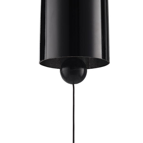 Ulkoilma retro kello yksittäinen metalli tuulikello pihakoriste Heroic Windbell (musta suuri tuote koko 9cm halkaisijaltaan, riippuva pituus 50cm)