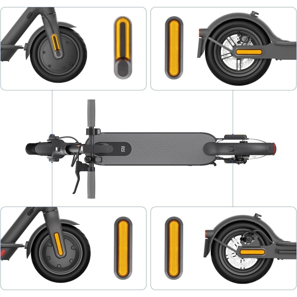 4 st cover med reflekterande remsor för xiaomi m365 pro pro2 1S cover och scooter reservdelar klistermärke (gul)