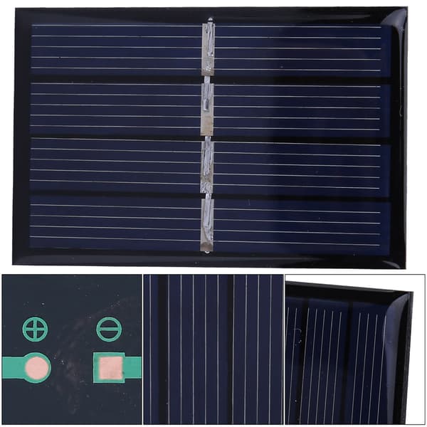 2V 0.28W Mini Solpanel Laddare Polykristallint Kisel Utomhus Strömförsörjning