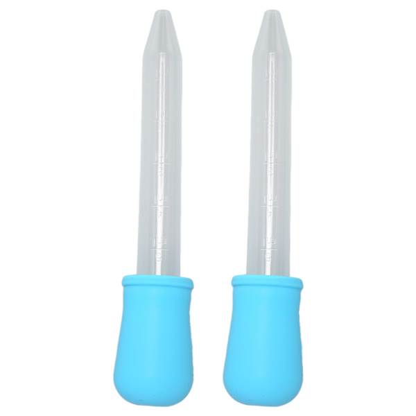 2 stk Silikon Overførings Pipetter - Multifunksjonelle Kalibrerte Væske Dryppere for Laboratorium og DIY Kunstprosjekter - Blå