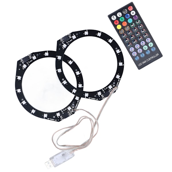 RGB LED Lysring Bluetooth Synkroniseret Musik 400 Effekter 8 Farver LED Båndlys med App Kontrol til PS5 Konsol