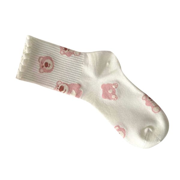 1 Pari Naisten Karhusoppia Cartoon Sweet Cute Print Tytöt Preppy Style Polyester Medium High Pink Type 7