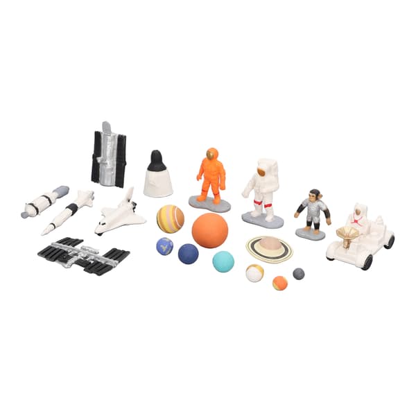 19 st Rymdmodell Leksaksset Rymdplan Satellit Månrover Astronaut 9 Planeter Serie för Barn